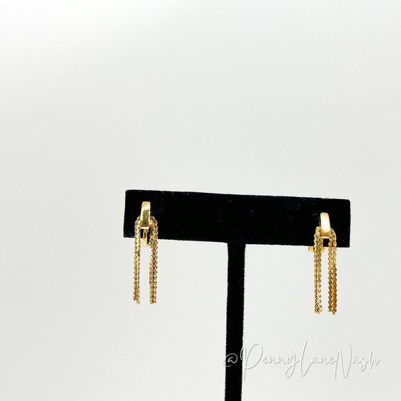Vintage Jewelry - Vintage Mini Chains Dangle Clip On Earrings